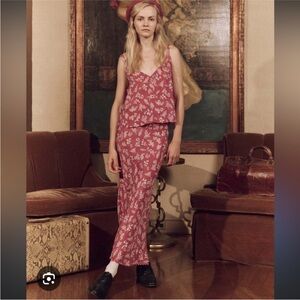 THE GREAT. Pink Floral Top